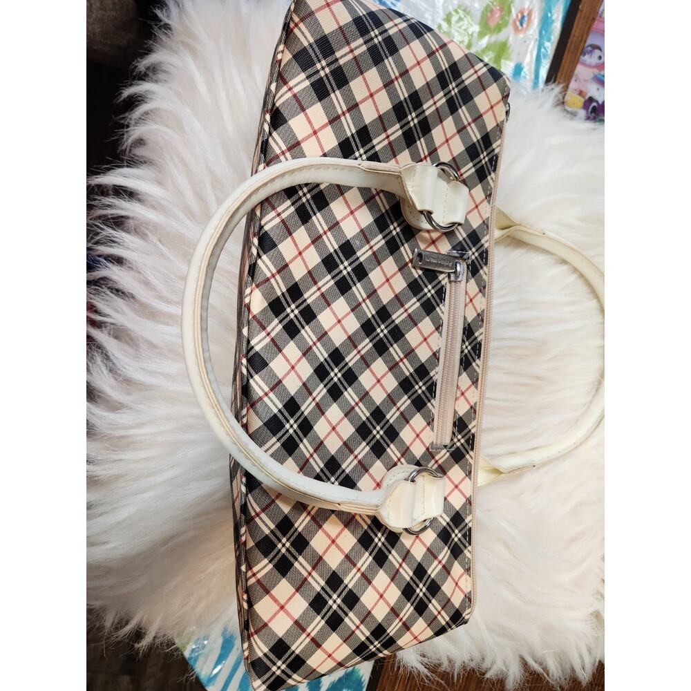 Insulated Wine Carrier Purse with Bottle Opener - Plaid